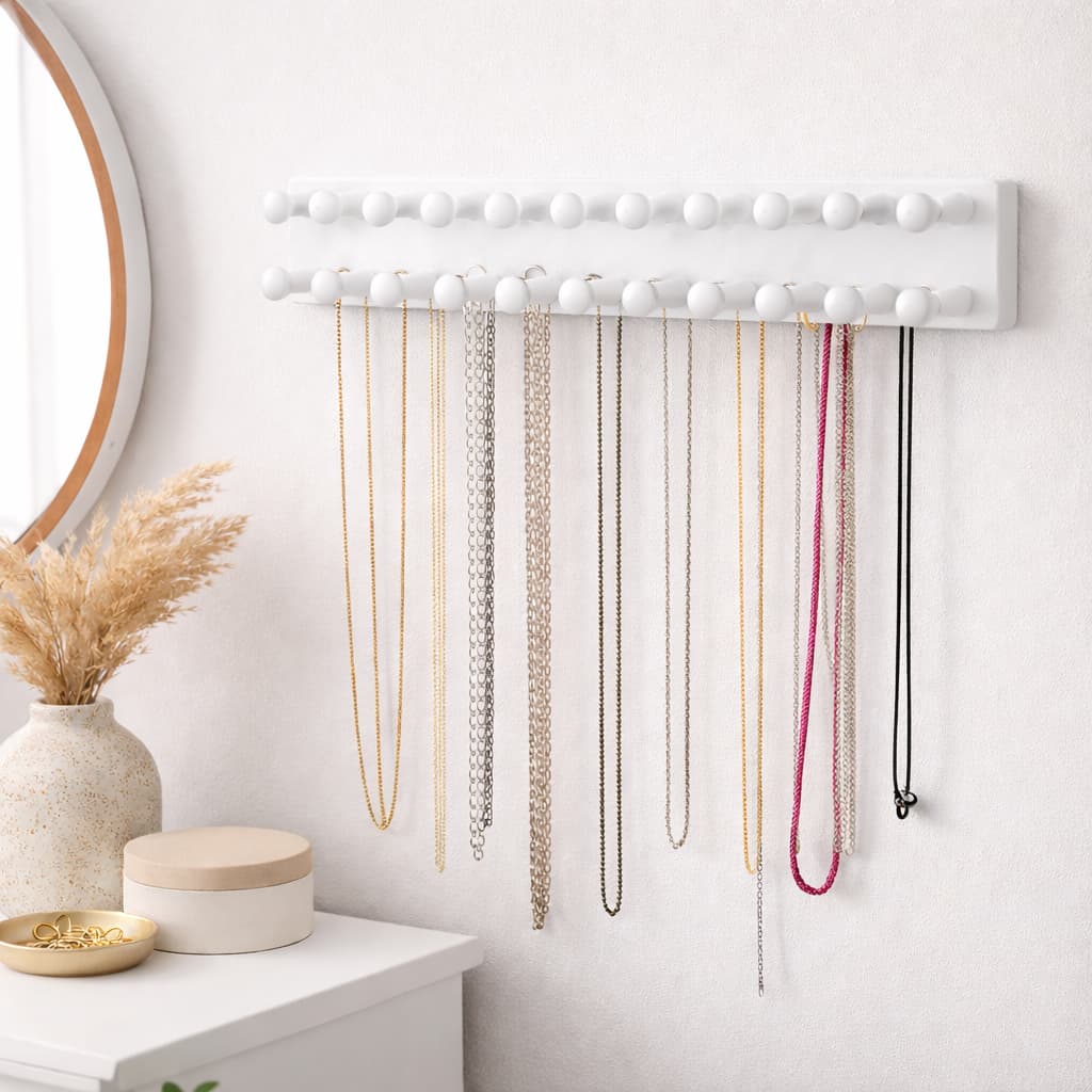 Organizador Colar Pulseira Bijuterias De Parede 23 Ganchos Elegante Luxo