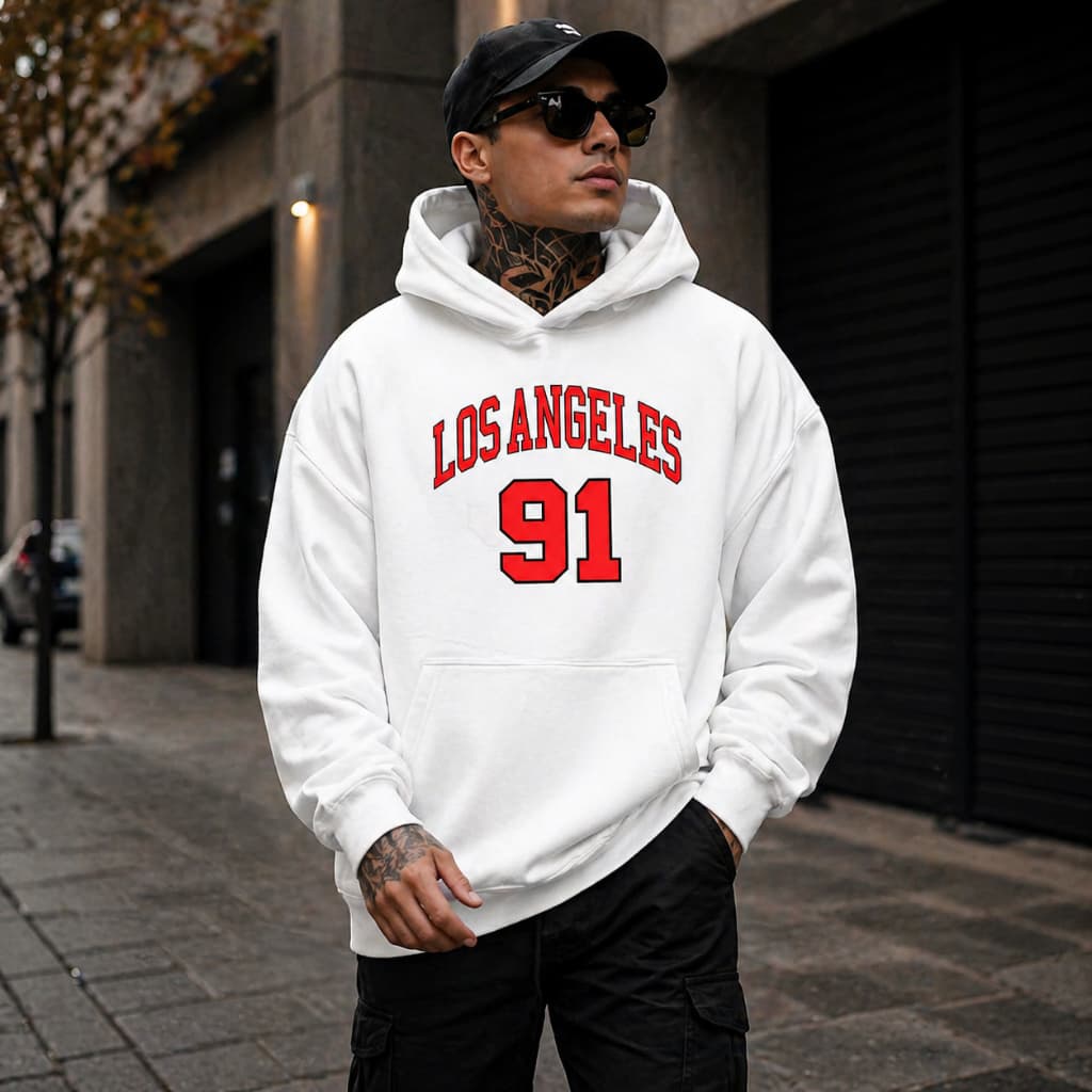 Blusa de Frio Moletom Masculino Los Angeles 91 Algodão Unissex