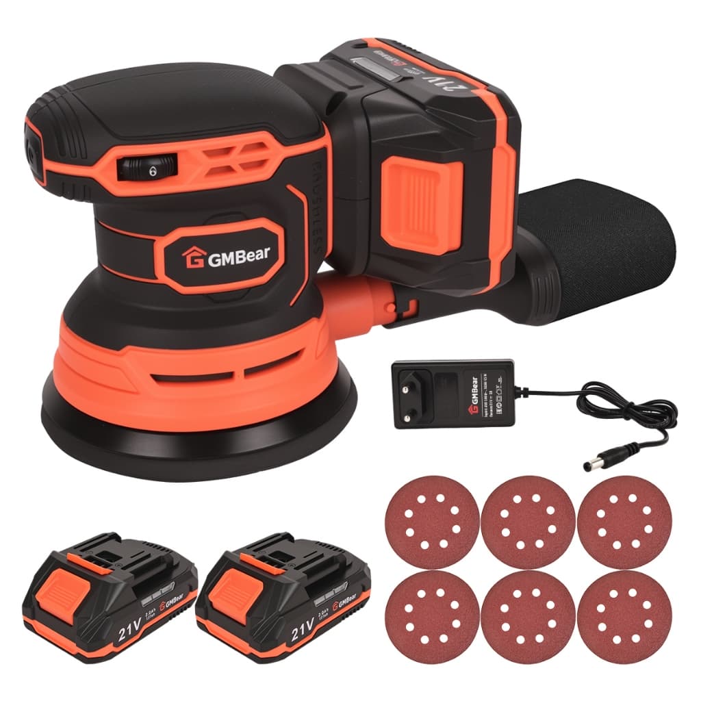 Lixadeira Orbital 450w,Lixadeira Roto Orbital,Lixadeira Elétrica Professional,125mm Velocidade Variável Com 6 Lixas