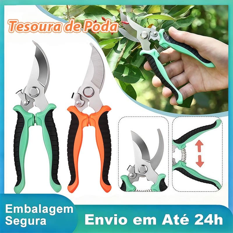 Tesoura de Poda Aço Inoxidável Super Afiada Corte Preciso Jardinagem e Floricultura