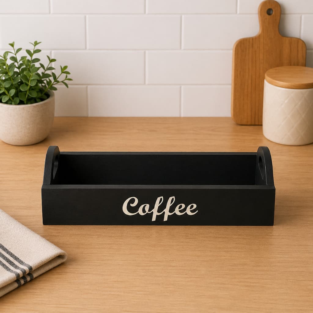 Bandeja Decorativa Cantinho do Café Coffe Com Alça Decoração Cozinha