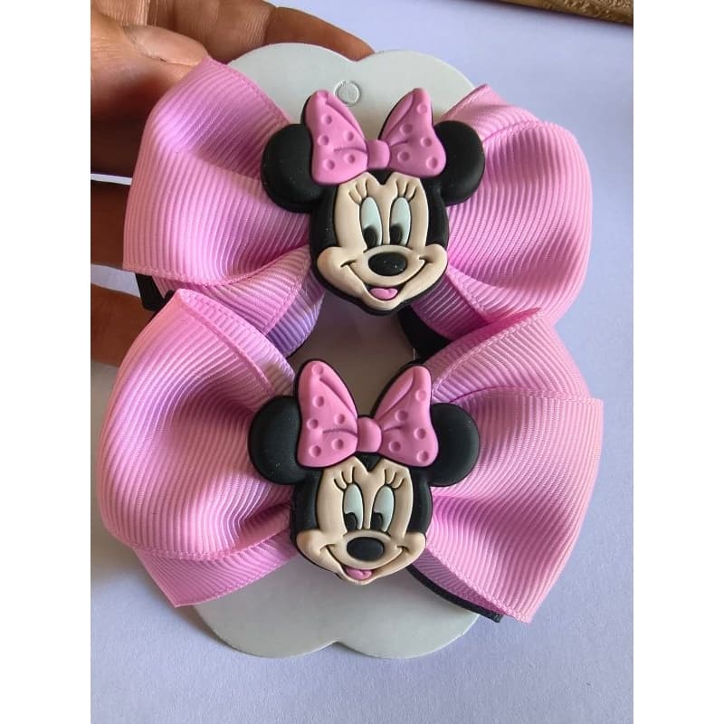 Par de Laços Minnie Infantil rosa/vermelho bico de pato xuxinha ou faixinha para Cabelos de Menina bebe