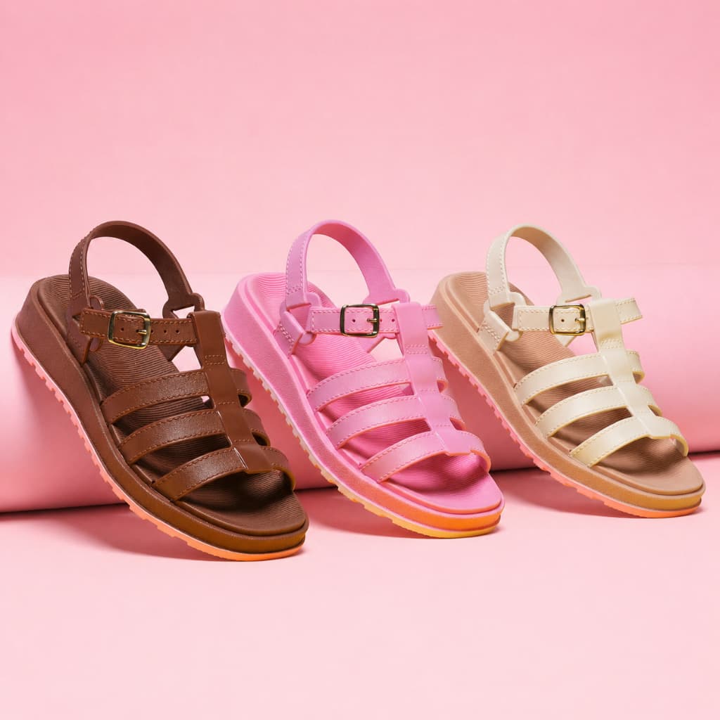 Sandália Infantil Feminina Papete Com Fivela Confortável Antiderrapante Leve Casual Moda Menina