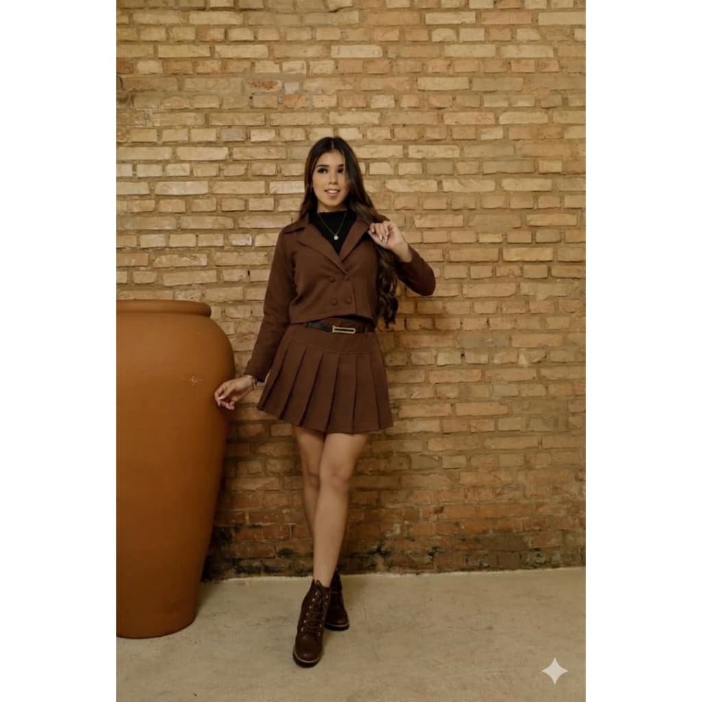 Conjunto Blazer e Shorts Saia - Alfaiataria Juvenil 12 ao 16 (acompanha cinto)