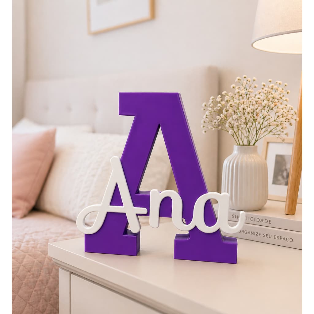 Letreiro Personalizado com Nome 3D | Inicial Decorativa + Nome  Decoração Quarto Infantil e Presente