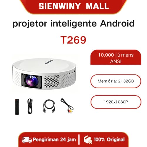 T269 projetor inteligente Android OS 450ANSI 4K 1080p HD portátil Android TV projetor