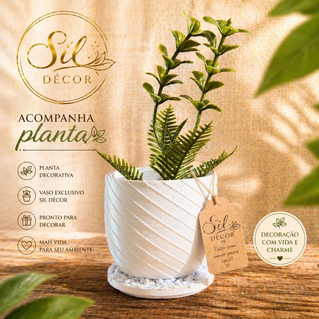 vasinho decorativo com planta artificial
