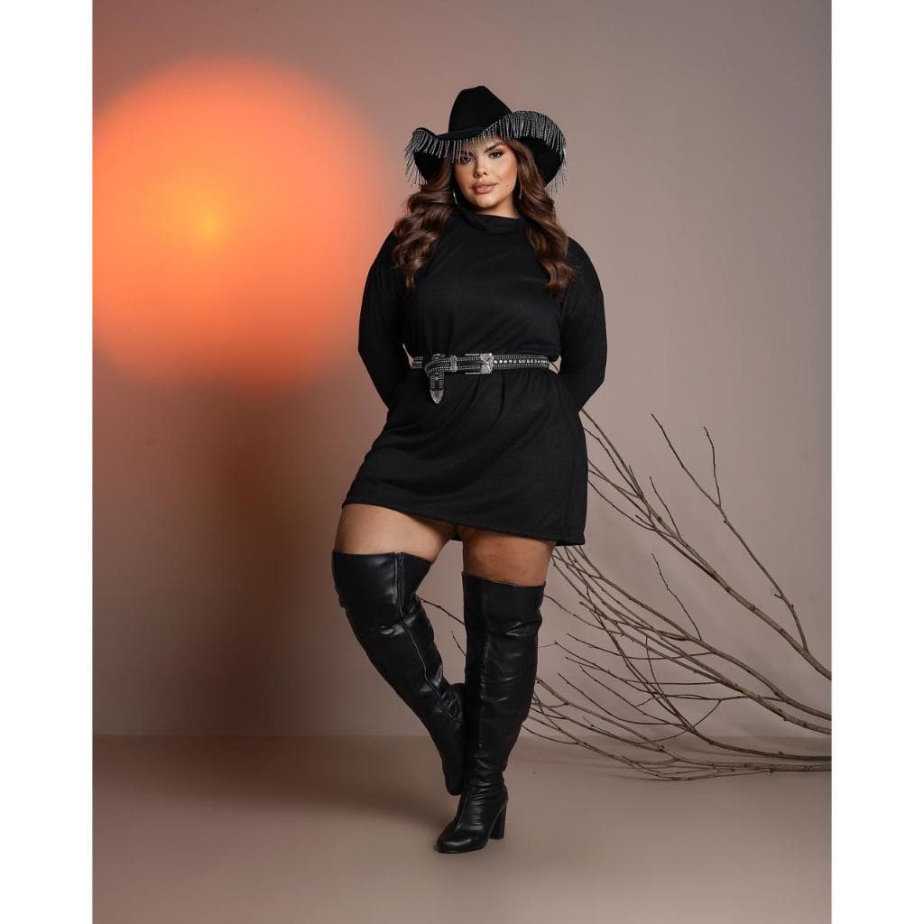 Vestido Plus Size Moda Gringa Estilo Poncho Tamanho Grande Tendencia Inverno