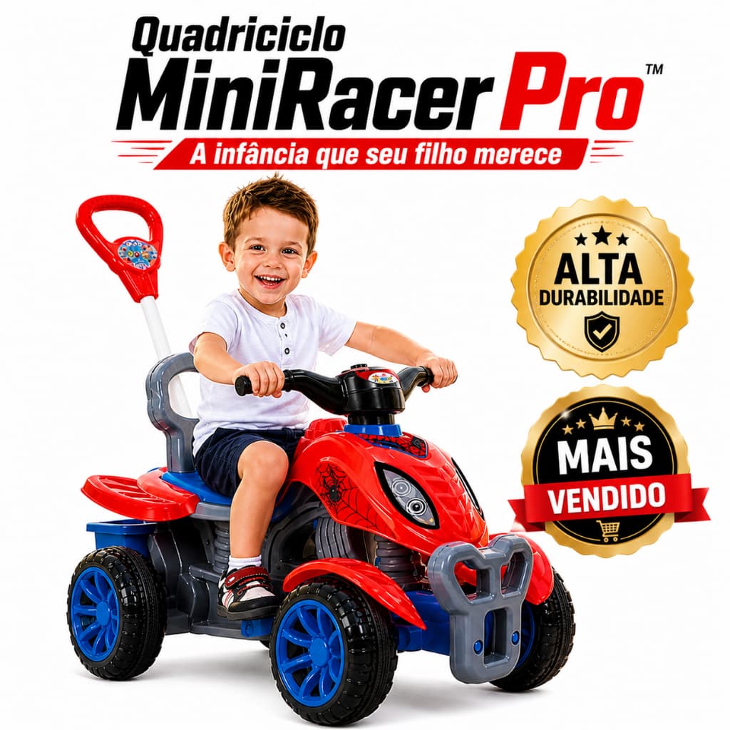 Quadriciclo Infantil Robusto Seguro Diversao Menino Spider Spyder