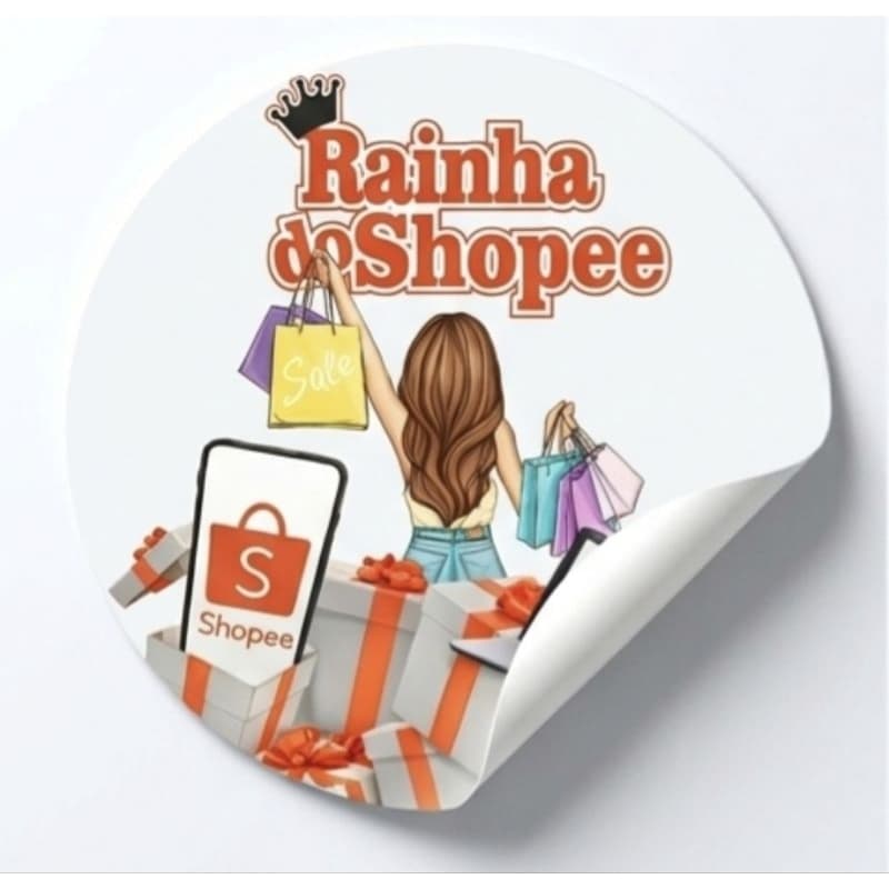 Adesivos Redondos Rainha da Shopee 3cm 4cm 5cm 1