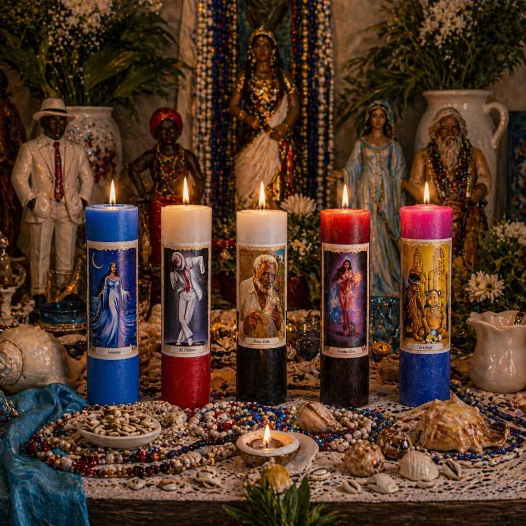 1 Vela Orixás Votiva 7 Dias Velas Coloridas Umbanda 100% Parafina Pura 260g
