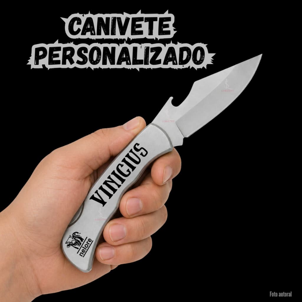Canivete Personalizado a laser com Nome com Trava e Caixinha