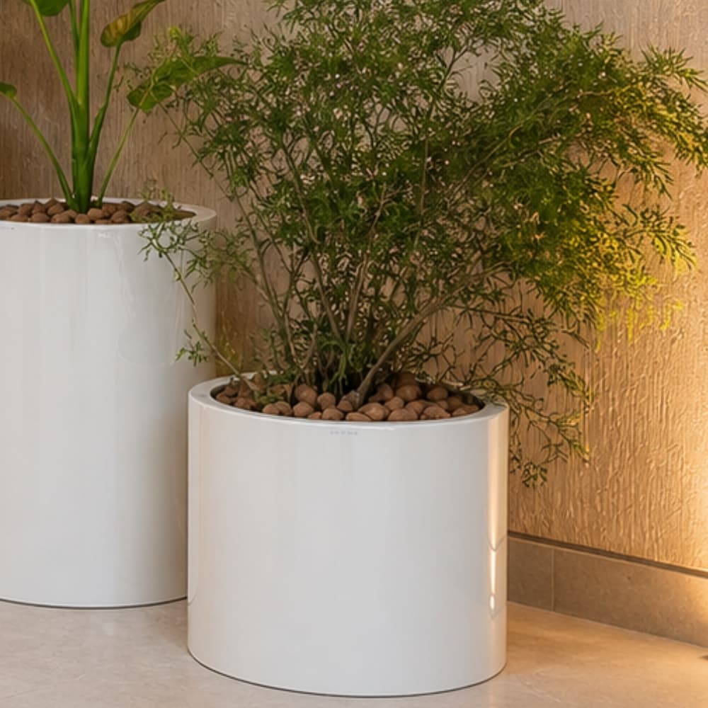 Vaso Fibra De Vidro Tipo Vietnamita Cilindro 30cm