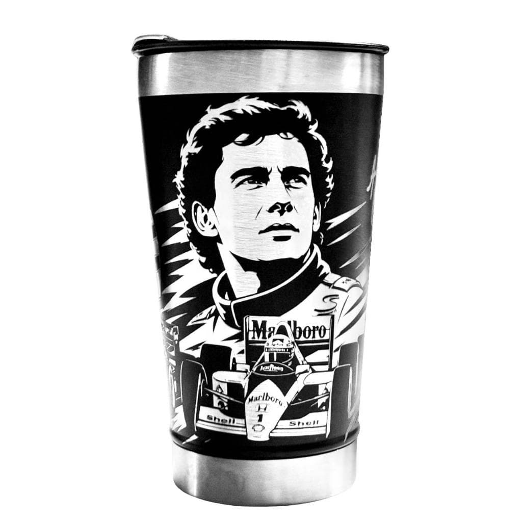 🏁💛 Copo Térmico 473Ml gravação a laser 360°–  Ayrton Senna 2 Presente Ideal Fã