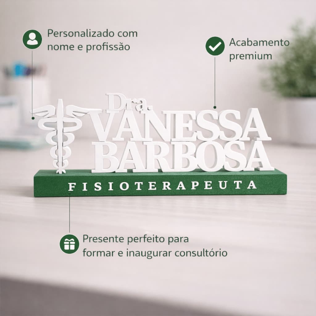 Letreiro Personalizado Nome E Profissão - Placa Decorativa