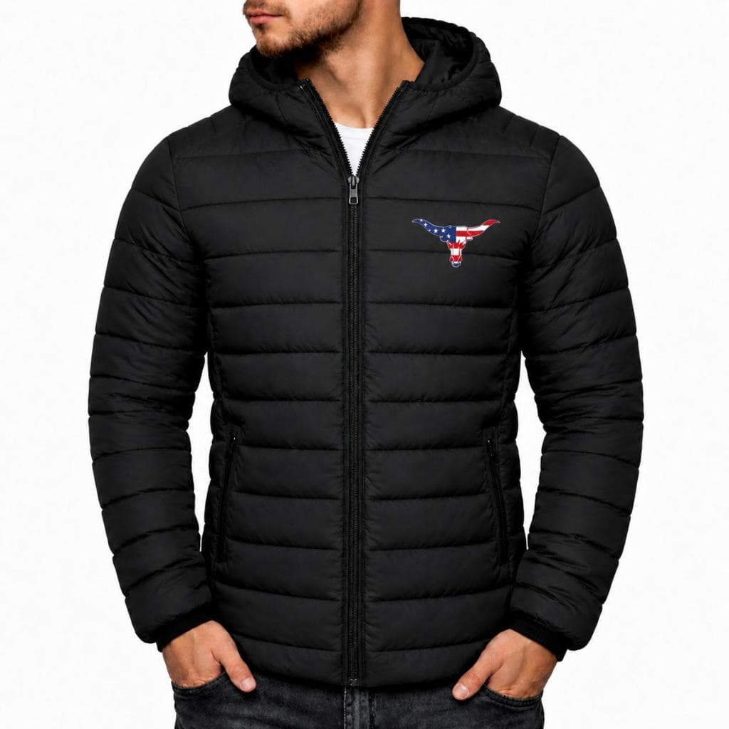 Jaqueta Masculina Puffer Bobojaco Masculino Com Capuz Corta Vento