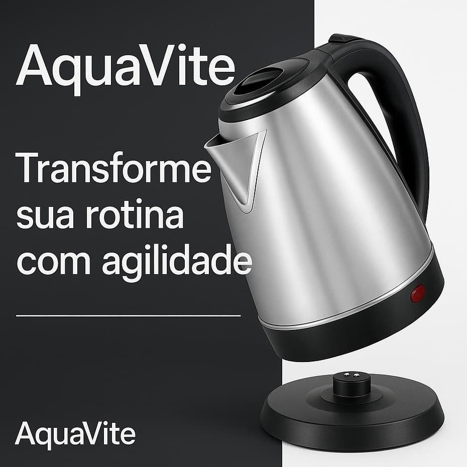 Chaleira Elétrica Inox 2 Litros 110/220V Design Moderno Aquecimento Rápido