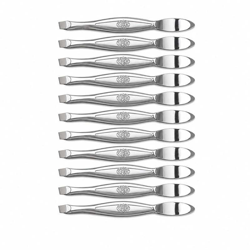 Kit 12 Pinças depilatórias Sobrancelha Aço Inox Ponta Reta Profissional