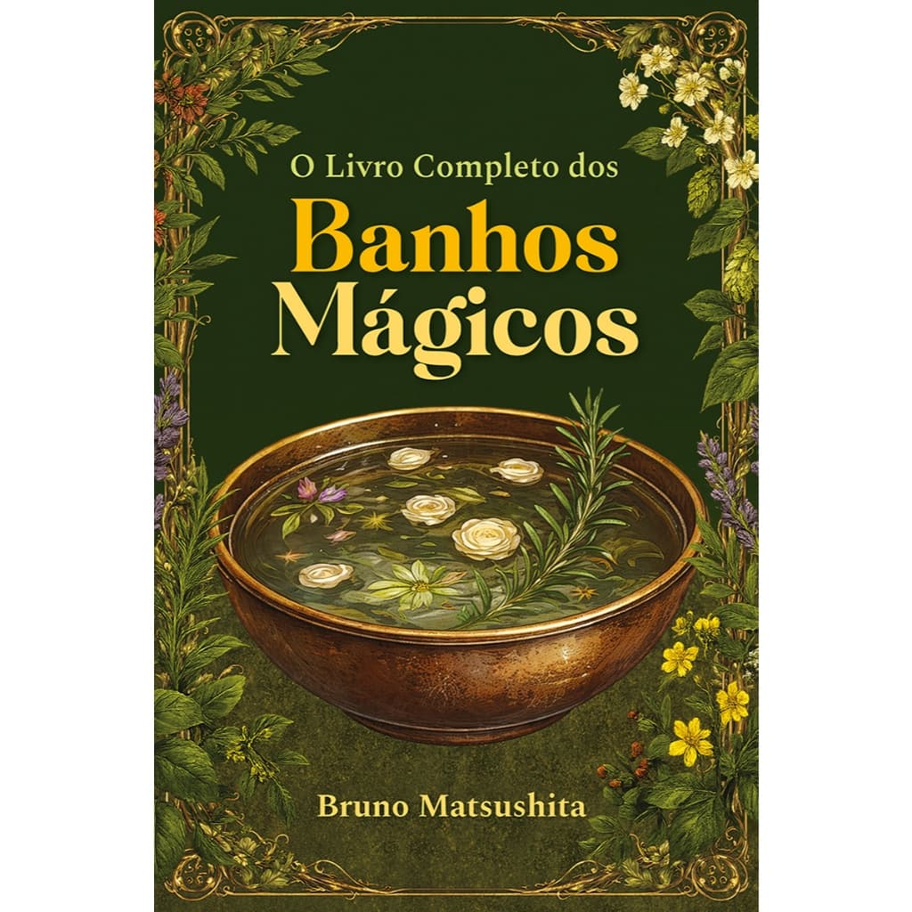 O LIVRO COMPLETO DOS BANHOS MÁGICOS, de Bruno Matsushita (Editora Grimoire) + Brinde (banho de ervas)