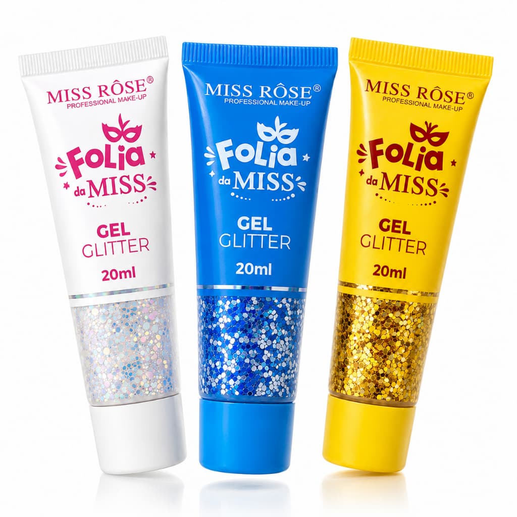 Gel Glitter Bisnaga Maquiagem Corpo Rosto Cores Vibrantes