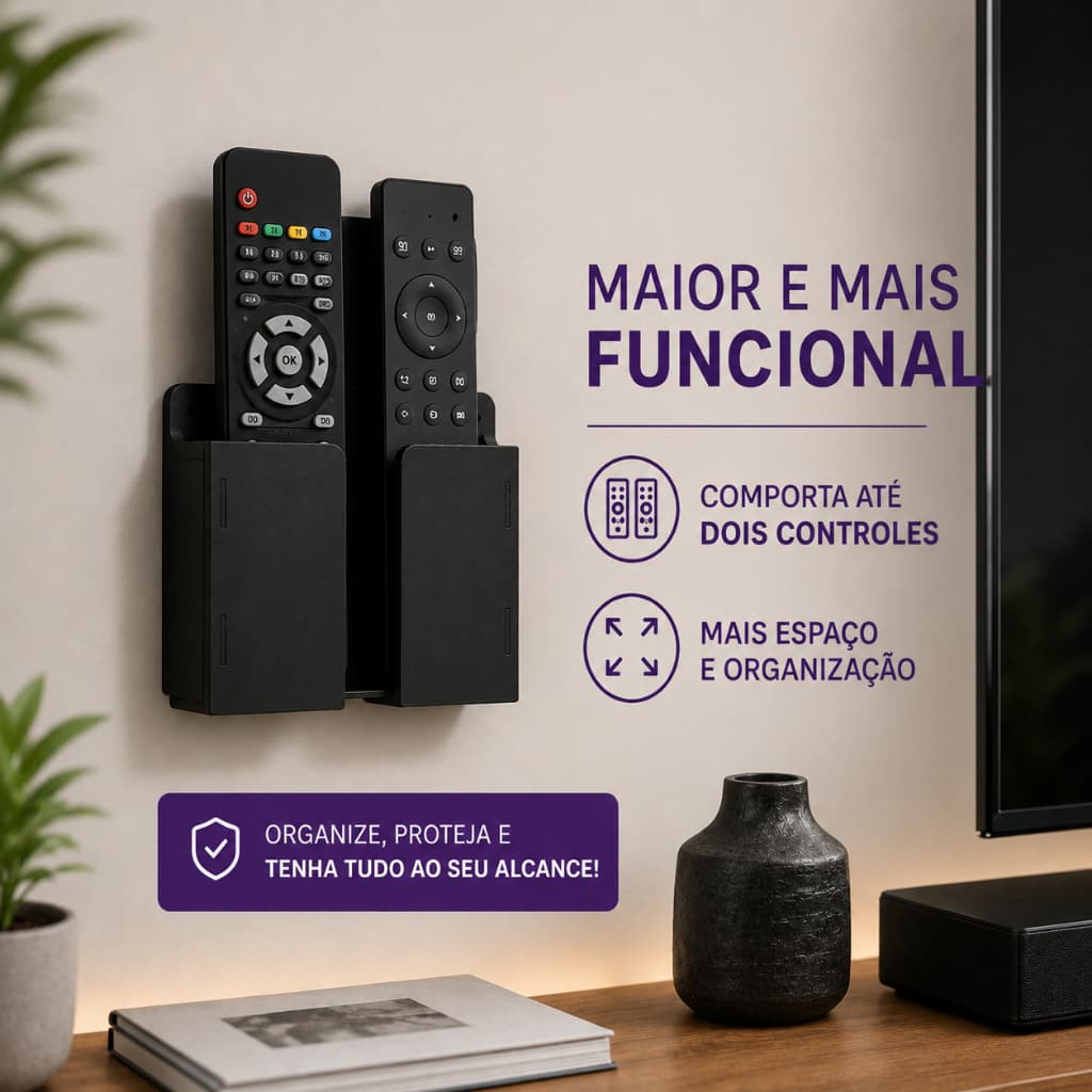Suporte Controle Remoto Parede Organizador Multifuncional Carregador Armazenamento Casa