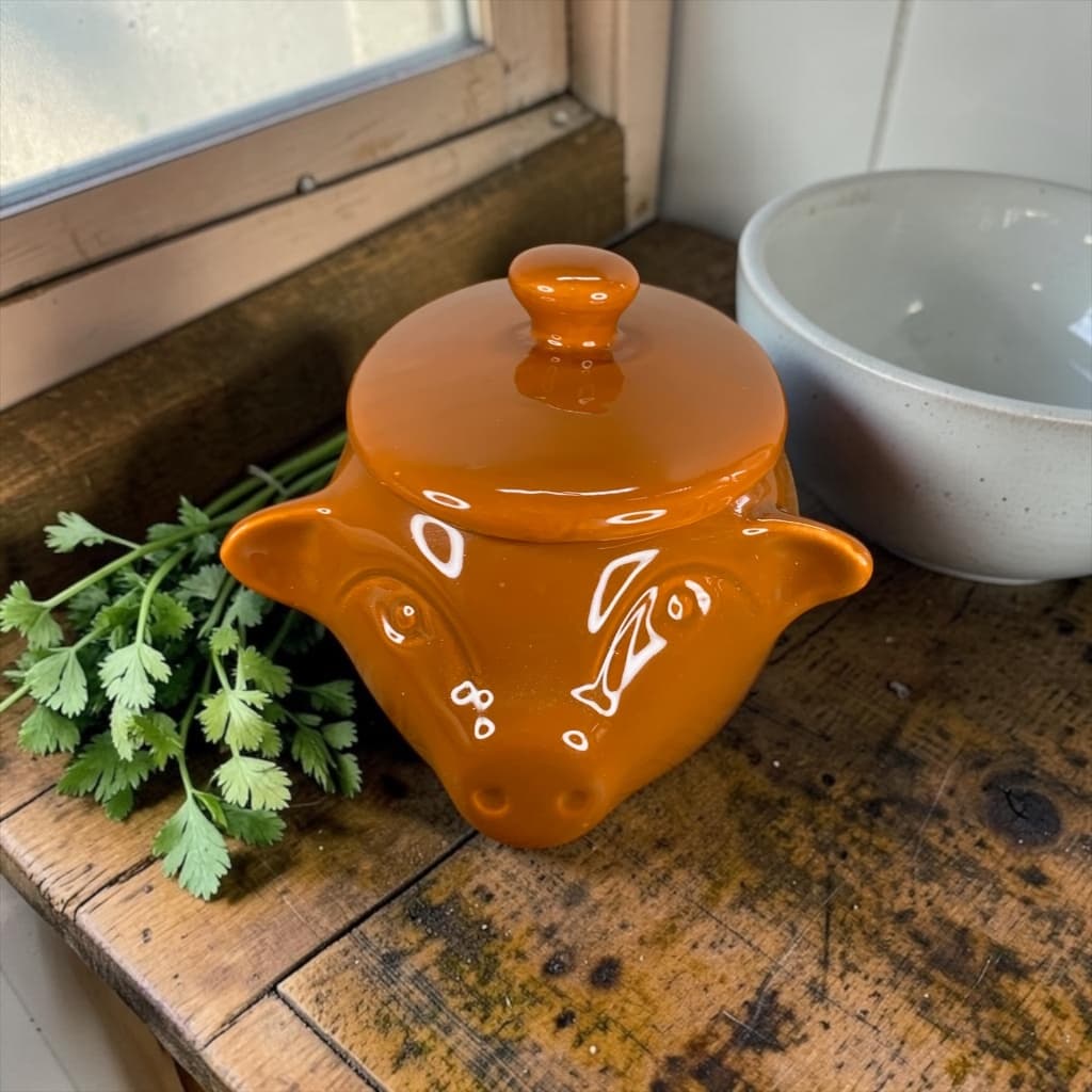 Bowl Em Formato De Porco Com Tampa Para Feijoada Feito De Cerâmica
