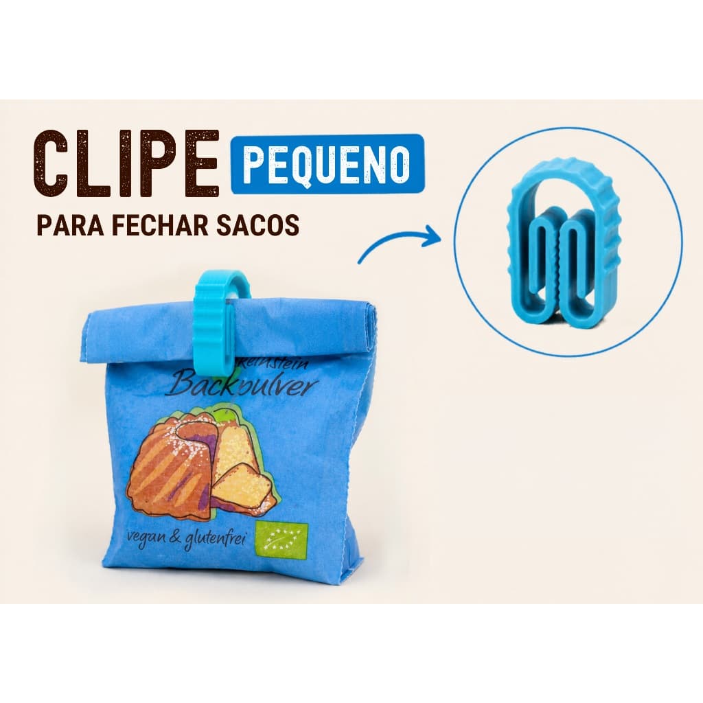 Kit 6 Clipes Fecha Saco Reutilizável para Alimentos