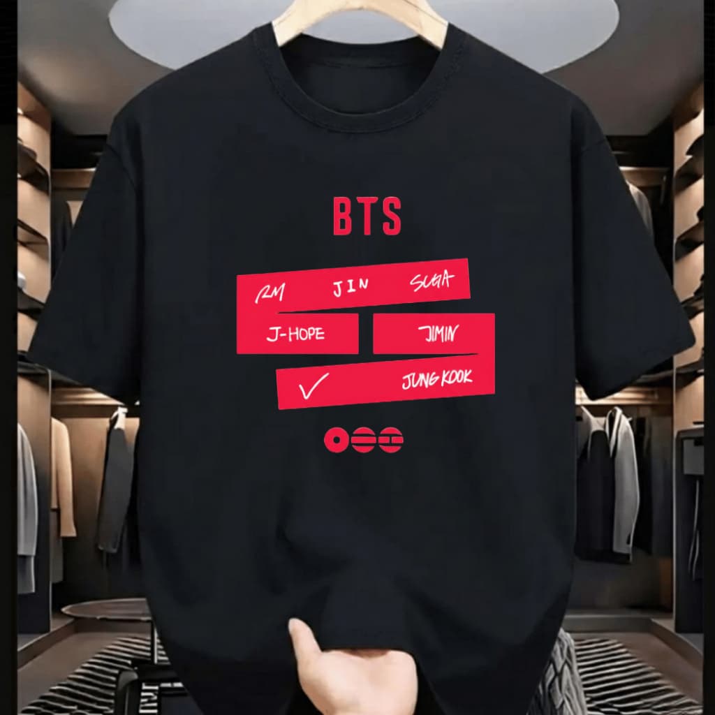 Camiseta Unissex BTS World Tour Kangaroo Frente e Verso Turnê Brasil 2026 KPOP Army Bangtan