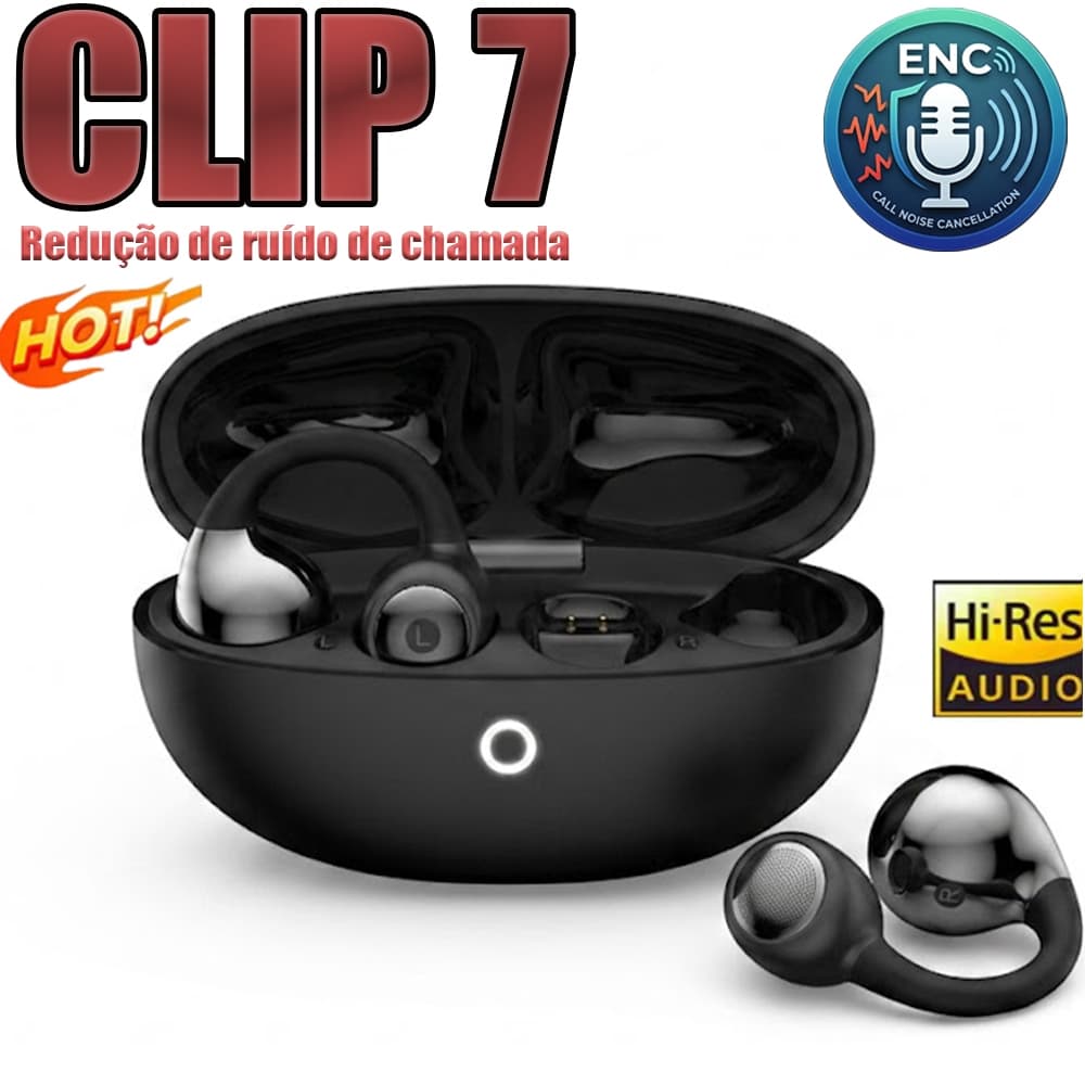 2026 Novo CLIP 7 Fones de ouvido Bluetooth sem fio TWS fones de ouvido esportivos com clipe