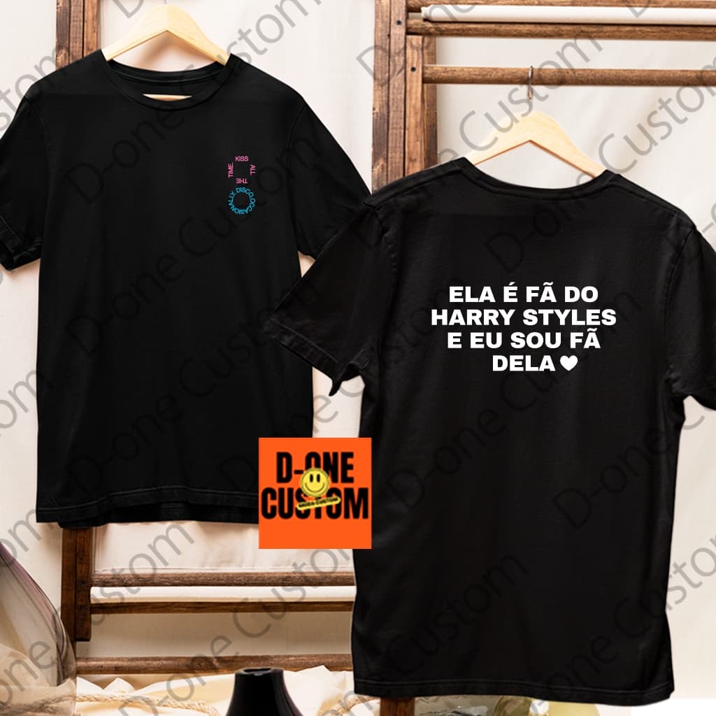 Camisa Camiseta Show Harry Styles Ela é Fã E Eu Sou Fã Dela Homenagem Namorado Esposo