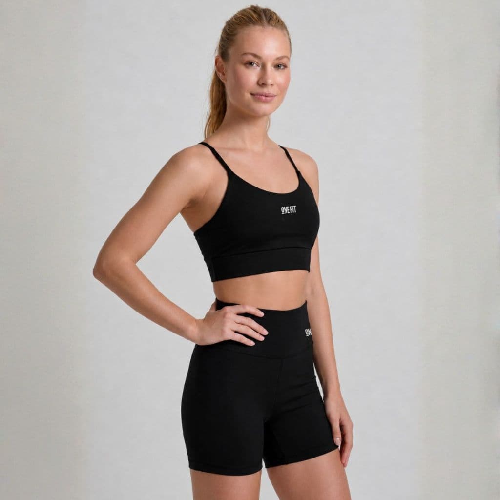 Conjunto Feminino Moda Fitness Top Alças Básicas e Shorts - Envio Imediato