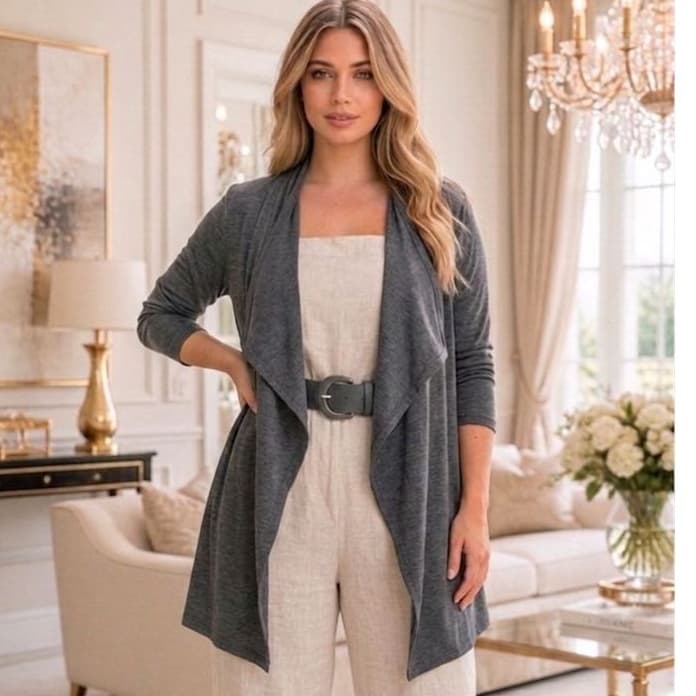 Cardigan Kimono feminino Plus size viscolycra