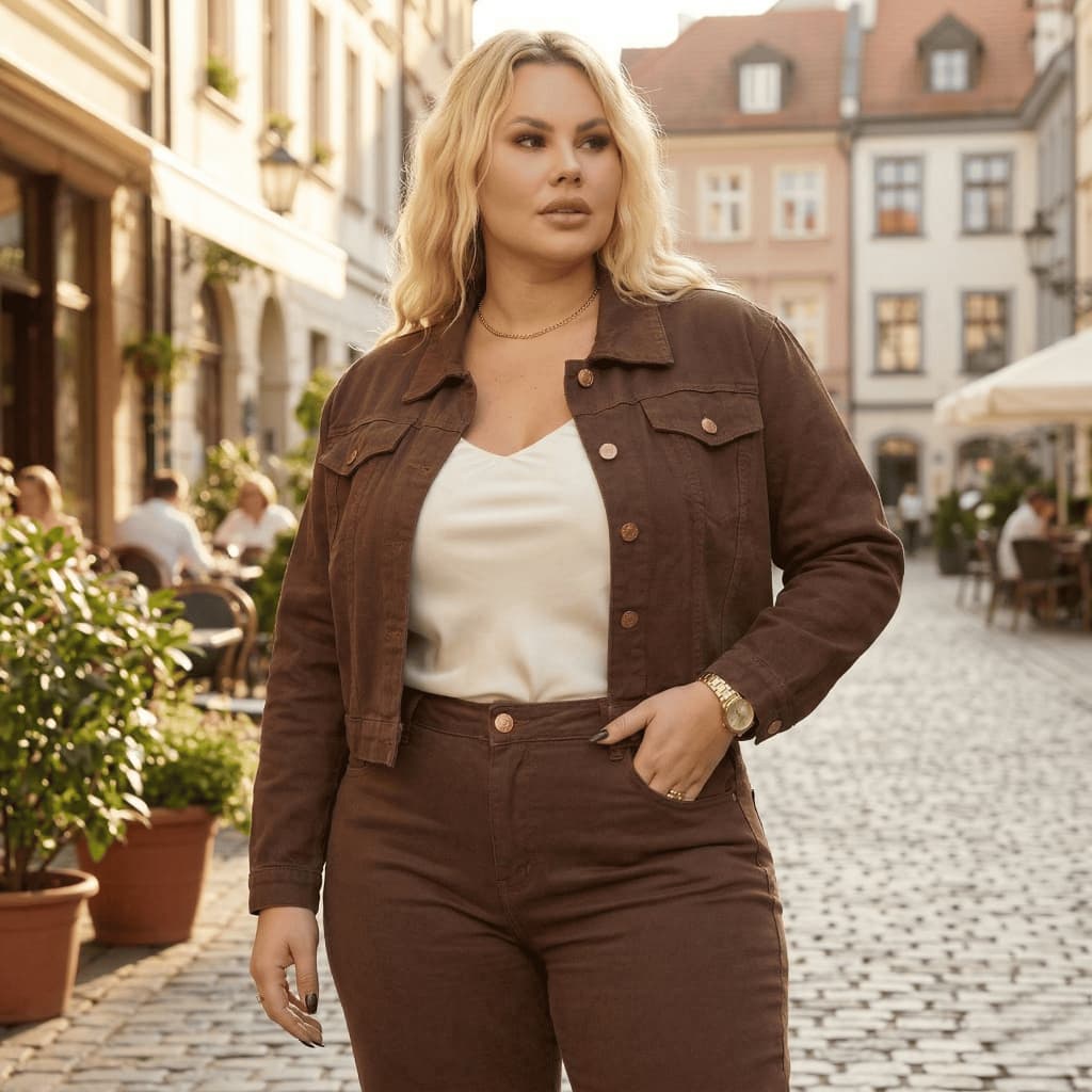 Jaqueta Jeans Cropped Feminina Plus Size Casaco confortavel e quentinho 46 a 54 molinh e quentinha
