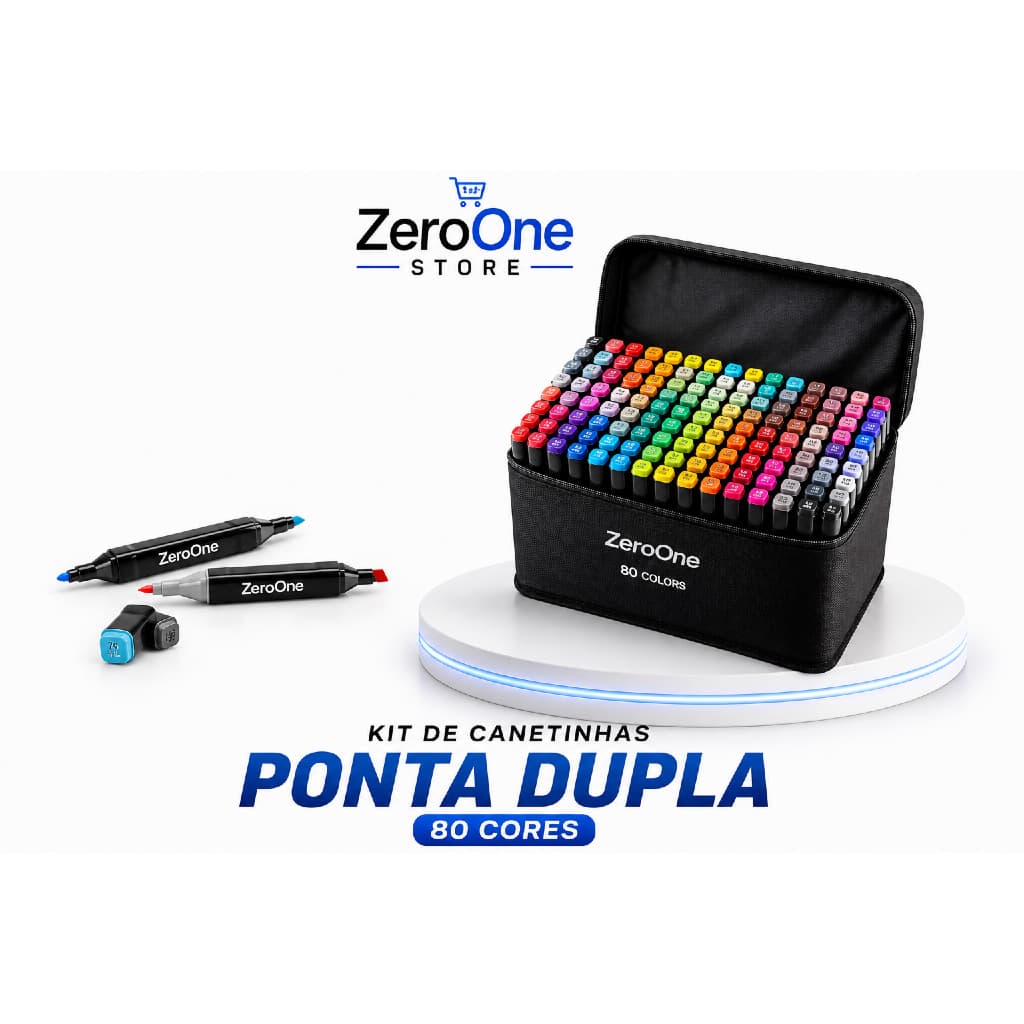 Kit 60 Canetas De Duas Pontas Para Pintura Artística Desenho Permanente Cores Vibrantes