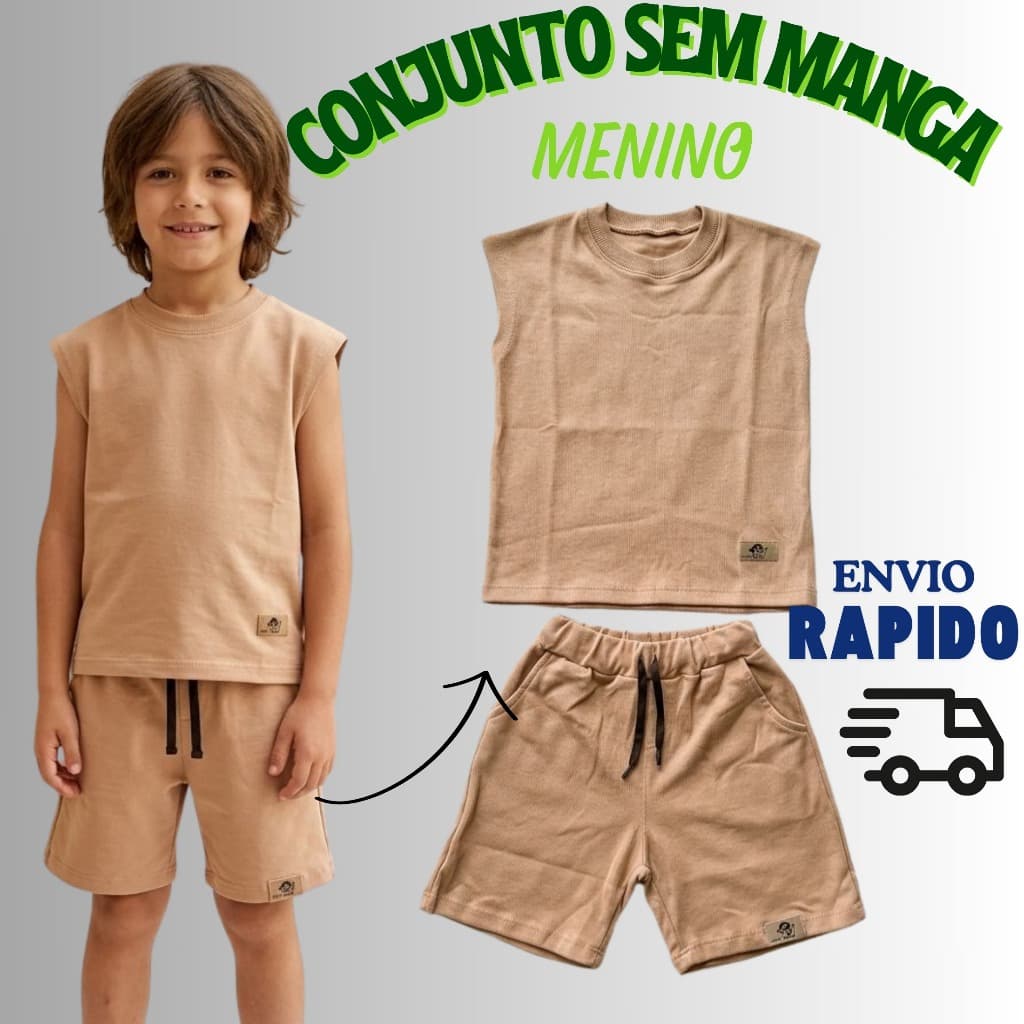 Conjunto Menino Canelado Short e Regata