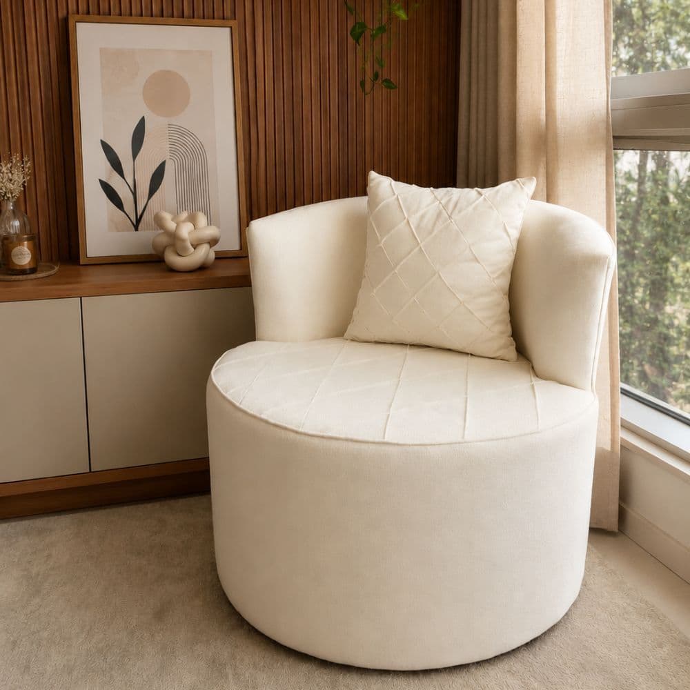 Poltrona Orgânica Curva RM Luxo Confort - Sofisticação e Conforto Tecido Macio Cores Boucle Linho