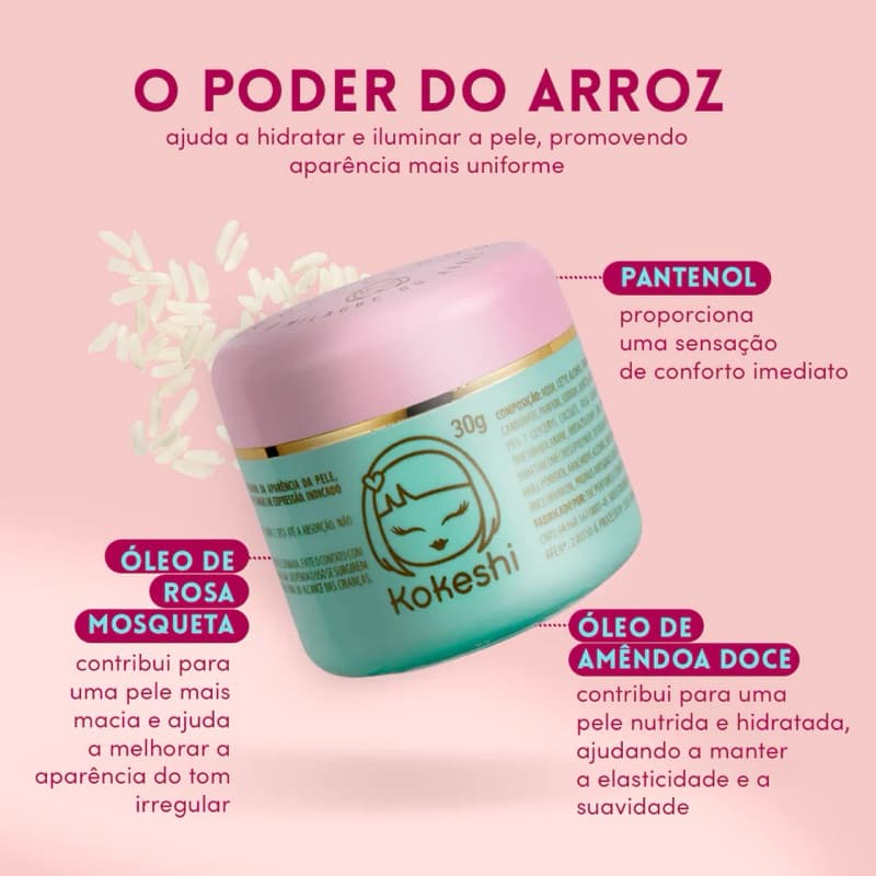 Kokeshi Hidratante Facial Pele de Porcelana