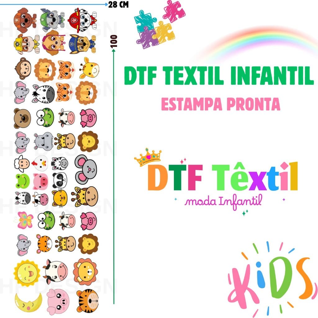 DTF Textil Aplique Termocolante Infantil Para Tecidos Estampa Pronta Ref837 Envio 24hs
