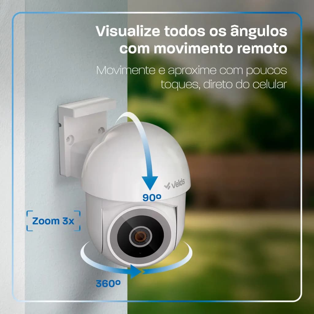 Câmera Externa Ptz 3mp Colorida Wifi Visão Noturna E Alerta