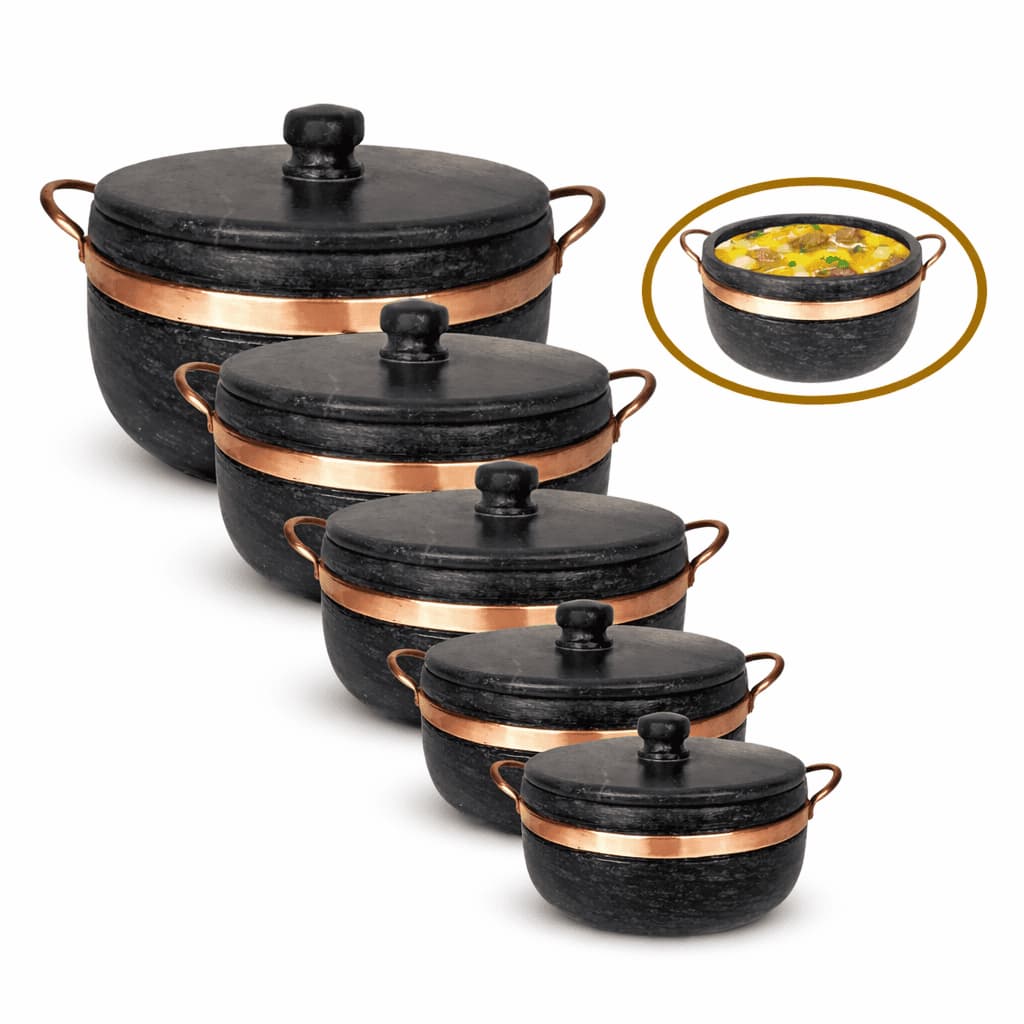 Jogo Com 5 Panelas De Pedra Sabão Imperdível