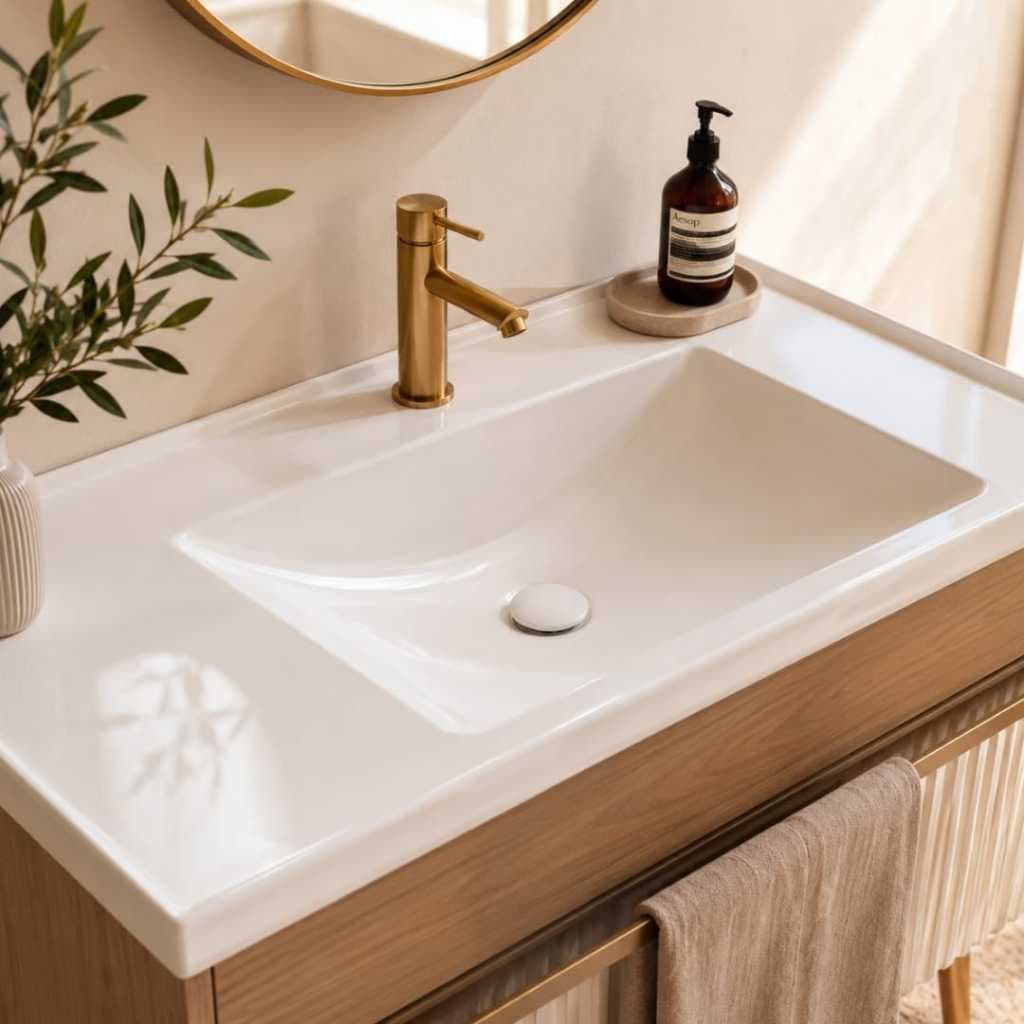 Lavatório Soft Pia Cuba Para Banheiro Bancada Lavabo - Material Plástico Resistente  - 59cm