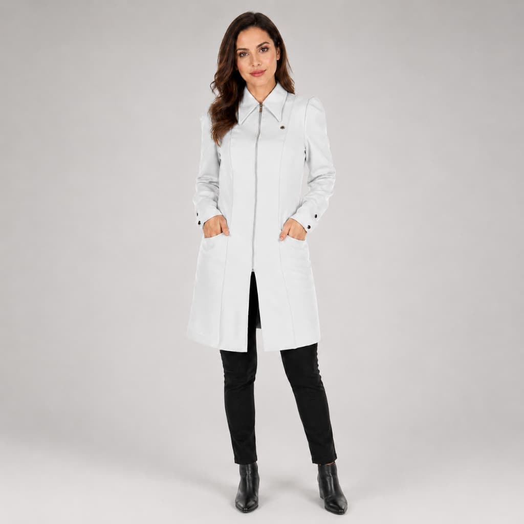 Jaleco Feminino Alfaiataria Acinturado  Manga Longa Two Way Com Elastano Várias Cores