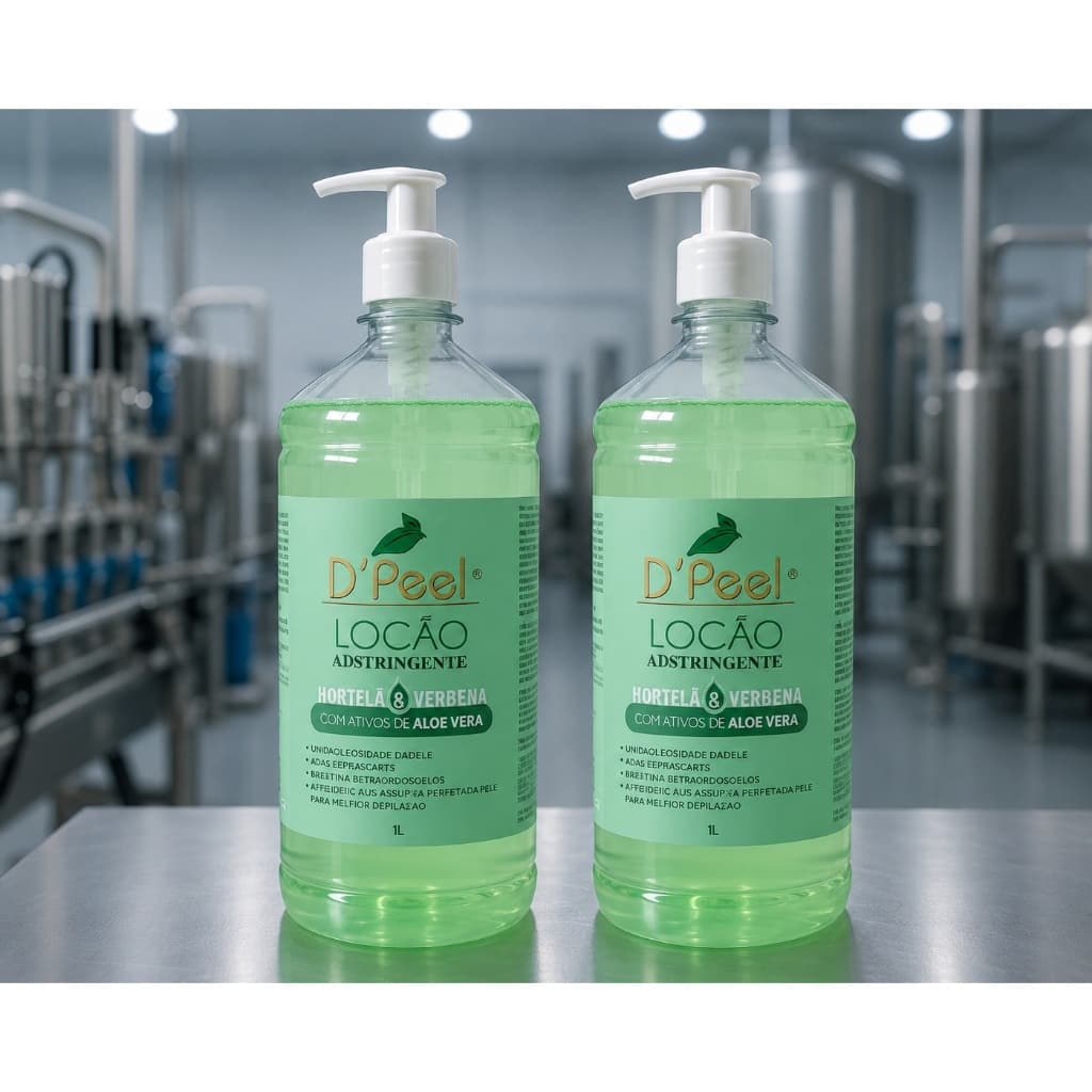 KIT 2 LOÇÕES ADSTRINGENTES D'PEEL 1L - PRÉ DEPILATÓRIO, REFRESCANTE, CALMANTE, HIDRATANTE, REVIGORANTE, SKIN CARE.