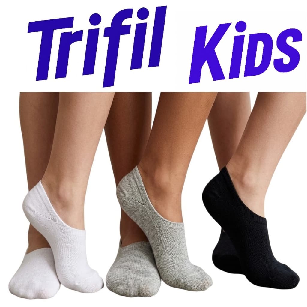 Meia infantil invisível sapatilha Trifil kit 3 pares em algodão