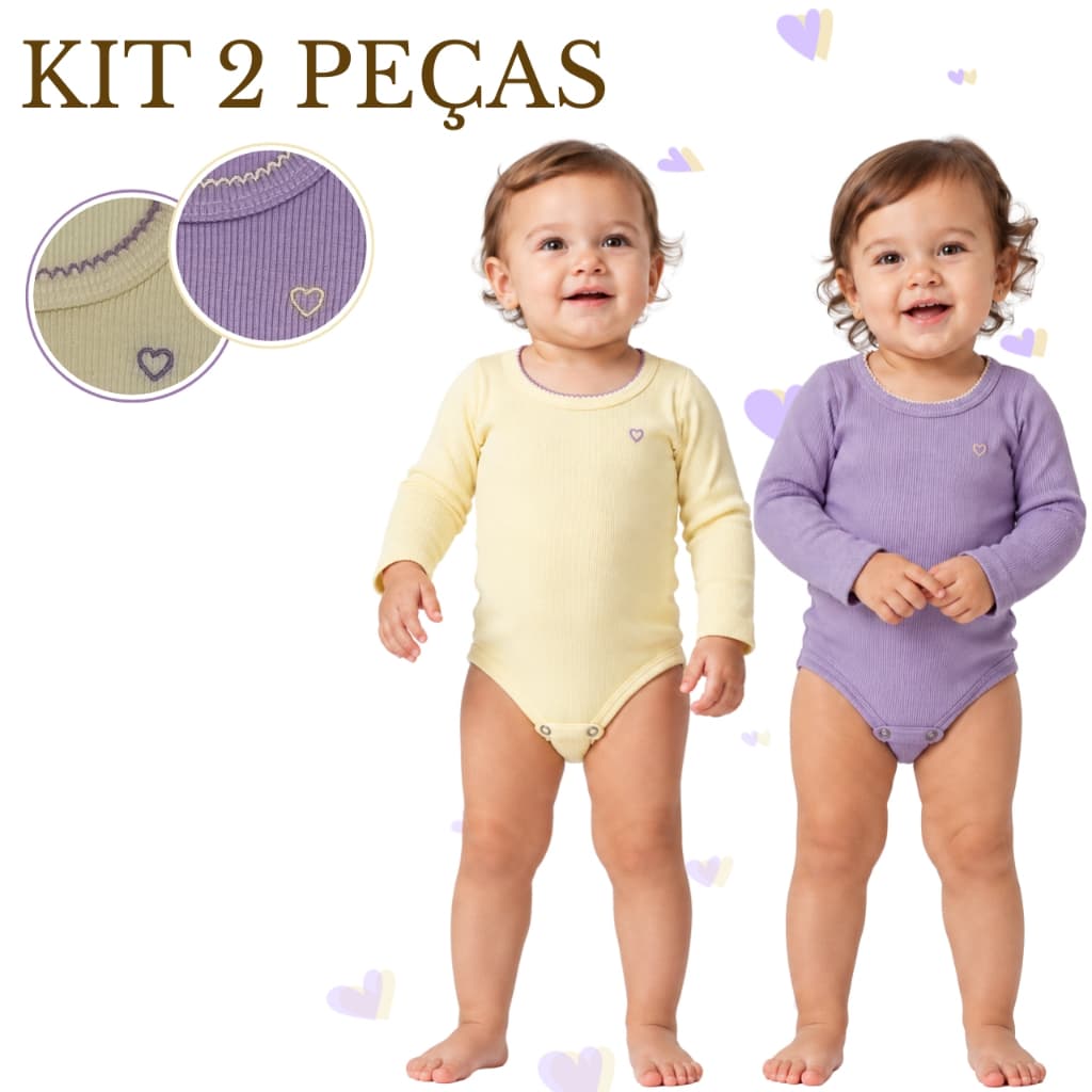 Kit 2 Peças Bory Manga Longa Inverno Infantil Pagão Mijão Bordado Para Meninas Conjunto Bebe