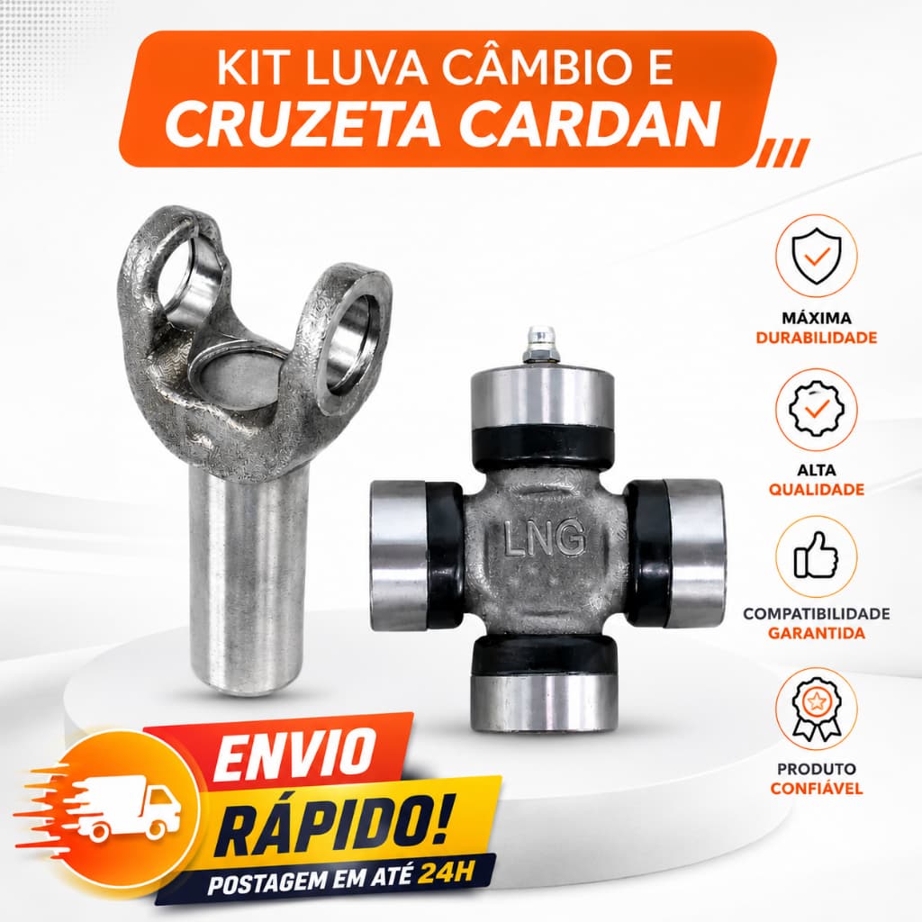 Kit Luva Cambio E Cruzeta Cardan GEN. MOTORS Opala 1988 1989 1991 1992 4X2 4 CIL.
