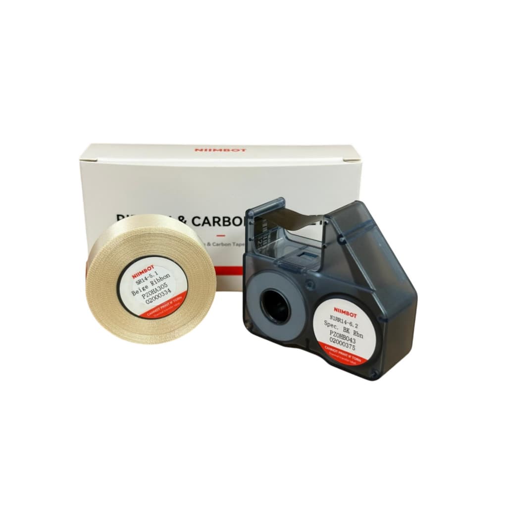 Kit Fita Carbono + Fita Cetim Bege Para Niimbot N1