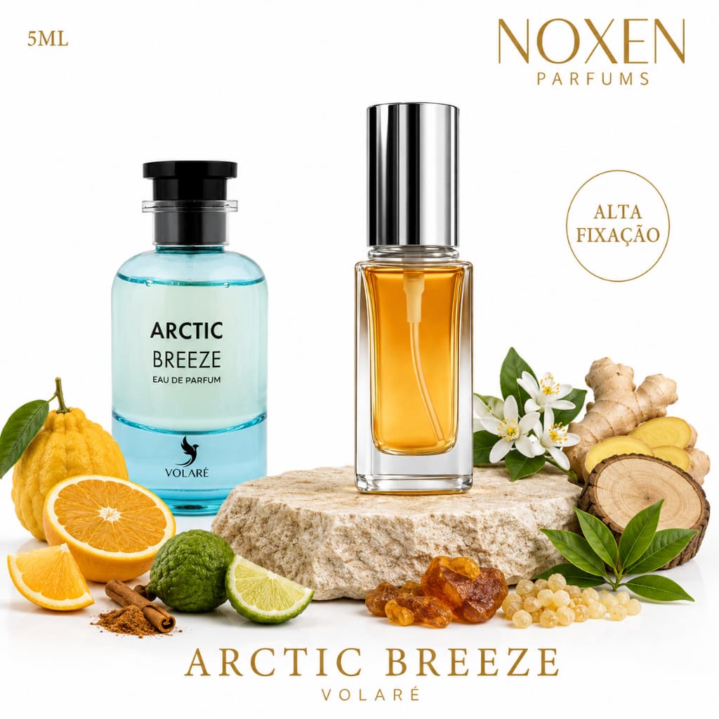Perfume Masculino 5ml Premium Vidro Spray A.rctic B.reeze Fresco Gelado Importado