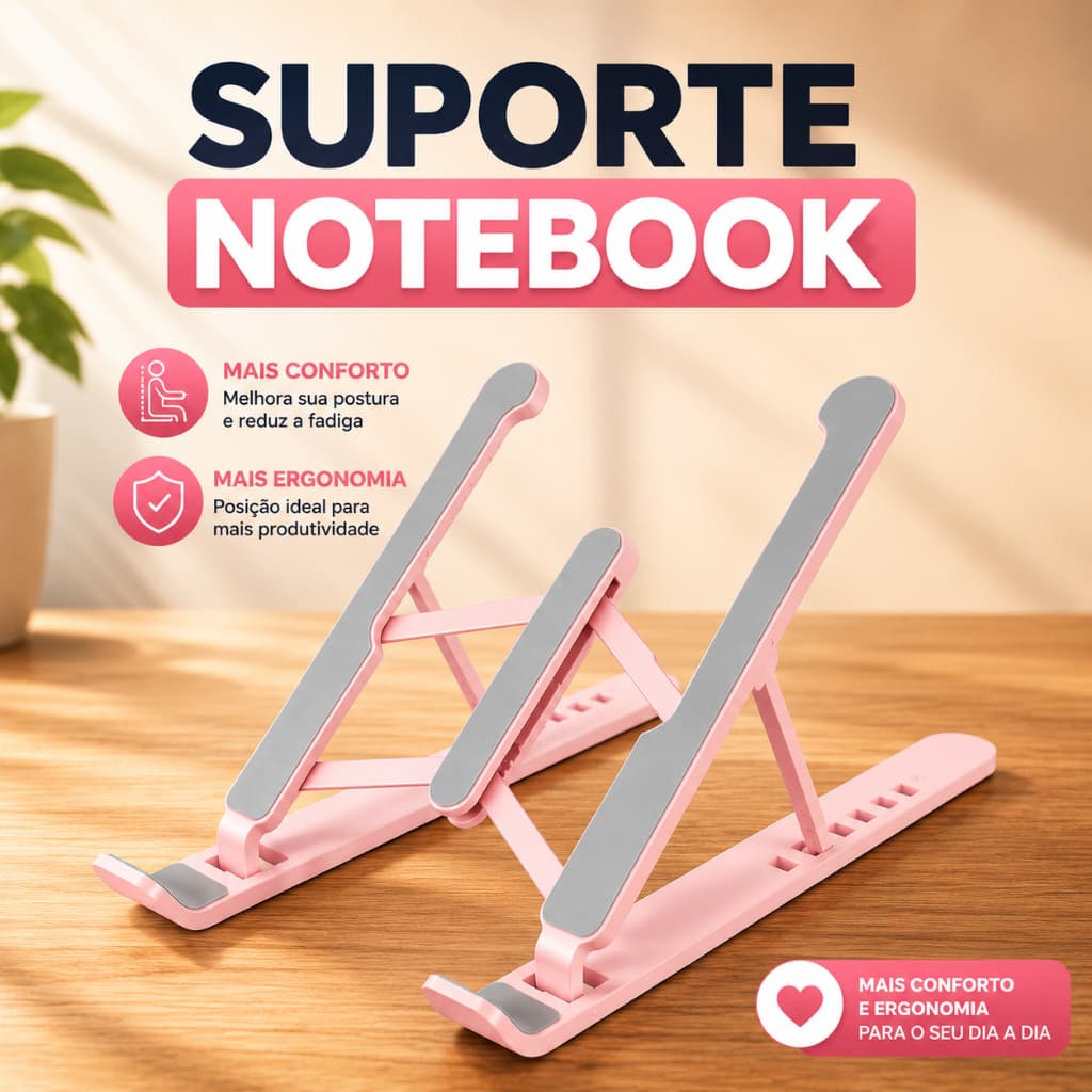 Suporte Para Notebook Apoio Ajustavel Laptop Tablet Dobravel