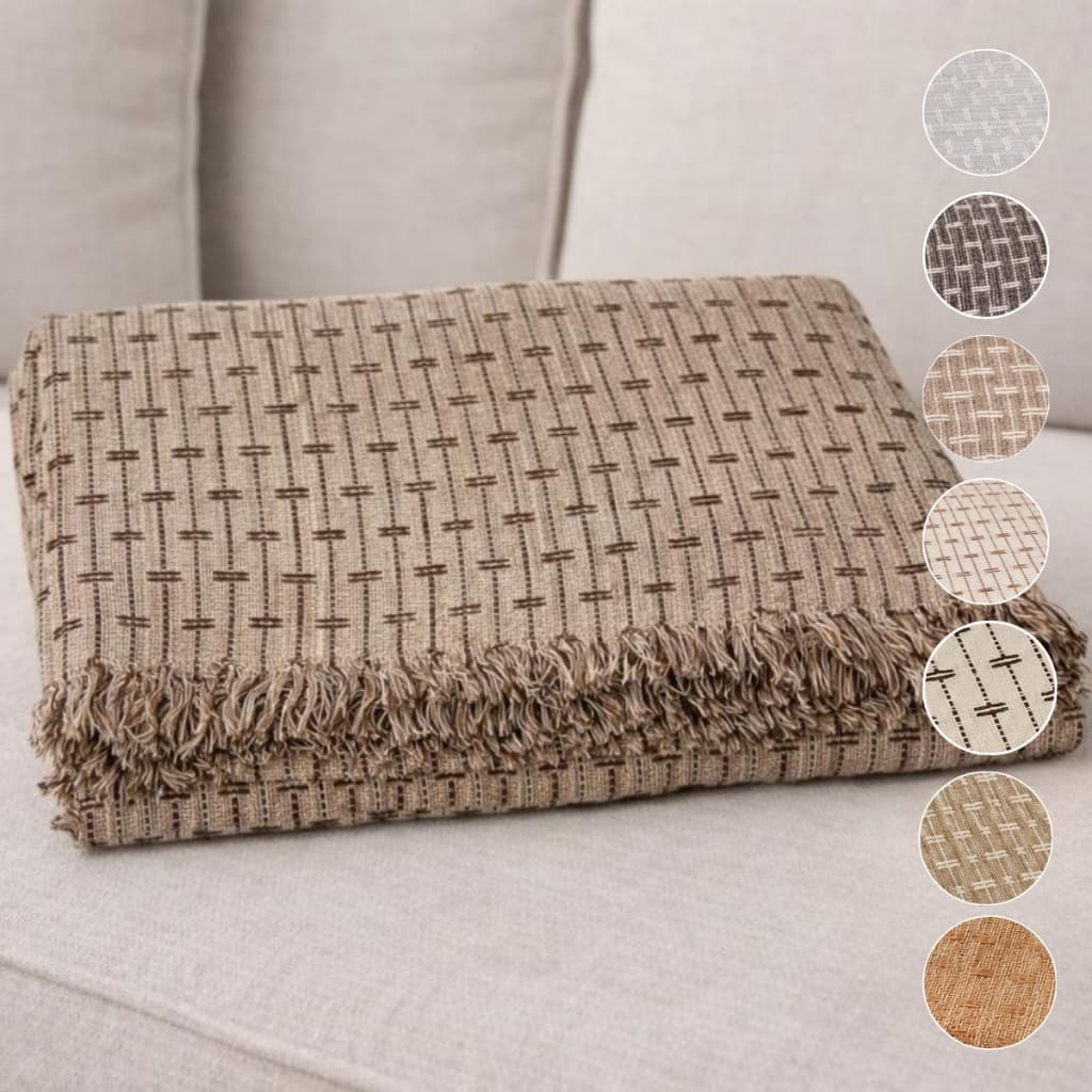 Manta Sofá Cobertor Decorativa Cama Casal 100% Algodão Tamanho Grande 2,40 x 1,80 m Moderna Cores